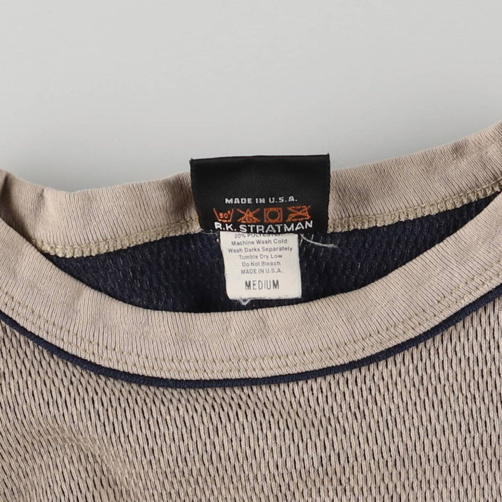 2000'S Harley-Davidson Thermallon T-shirt, Honeycomb, Made in USA, Men's Size M cotton Beige type Vintage Second Hand