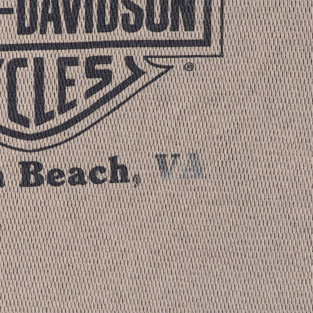 2000'S Harley-Davidson Thermallon T-shirt, Honeycomb, Made in USA, Men's Size M cotton Beige type Vintage Second Hand
