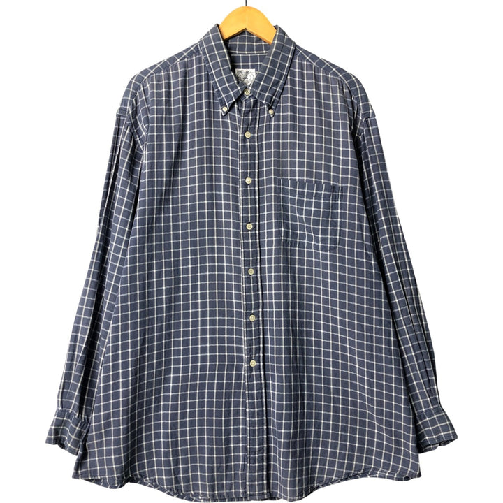 Brooks Brothers Est.1818 Long Sleeve Button-Down Striped Shirt, Men's XL cotton blue type Vintage Second Hand