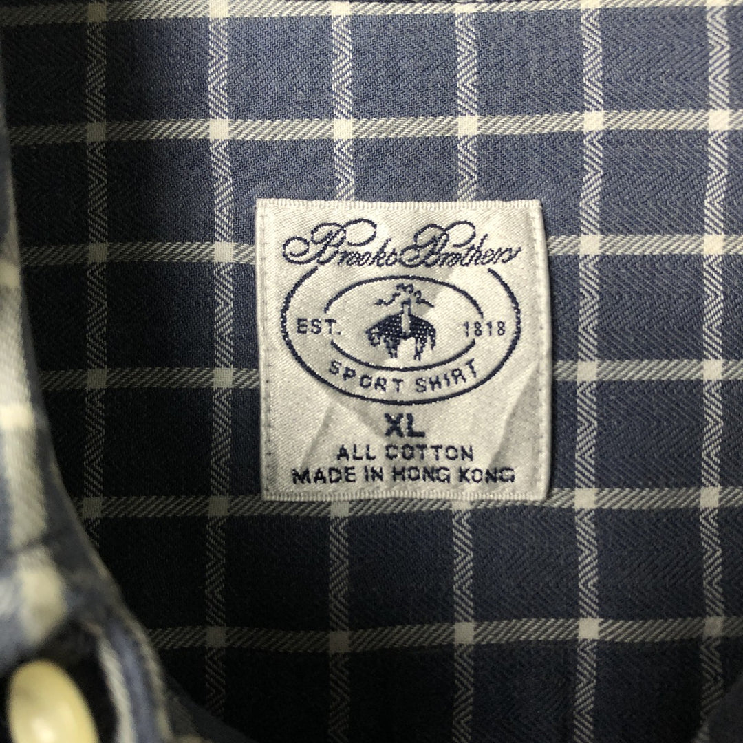 Brooks Brothers Est.1818 Long Sleeve Button-Down Striped Shirt, Men's XL cotton blue type Vintage Second Hand