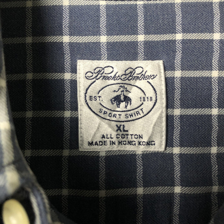 Brooks Brothers Est.1818 Long Sleeve Button-Down Striped Shirt, Men's XL cotton blue type Vintage Second Hand