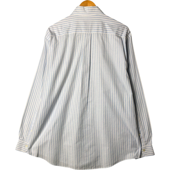 Brooks Brothers 346 Long Sleeve Button-Down Striped Shirt, Men's Size L Supima Cotton Blue type light blue Vintage Second Hand