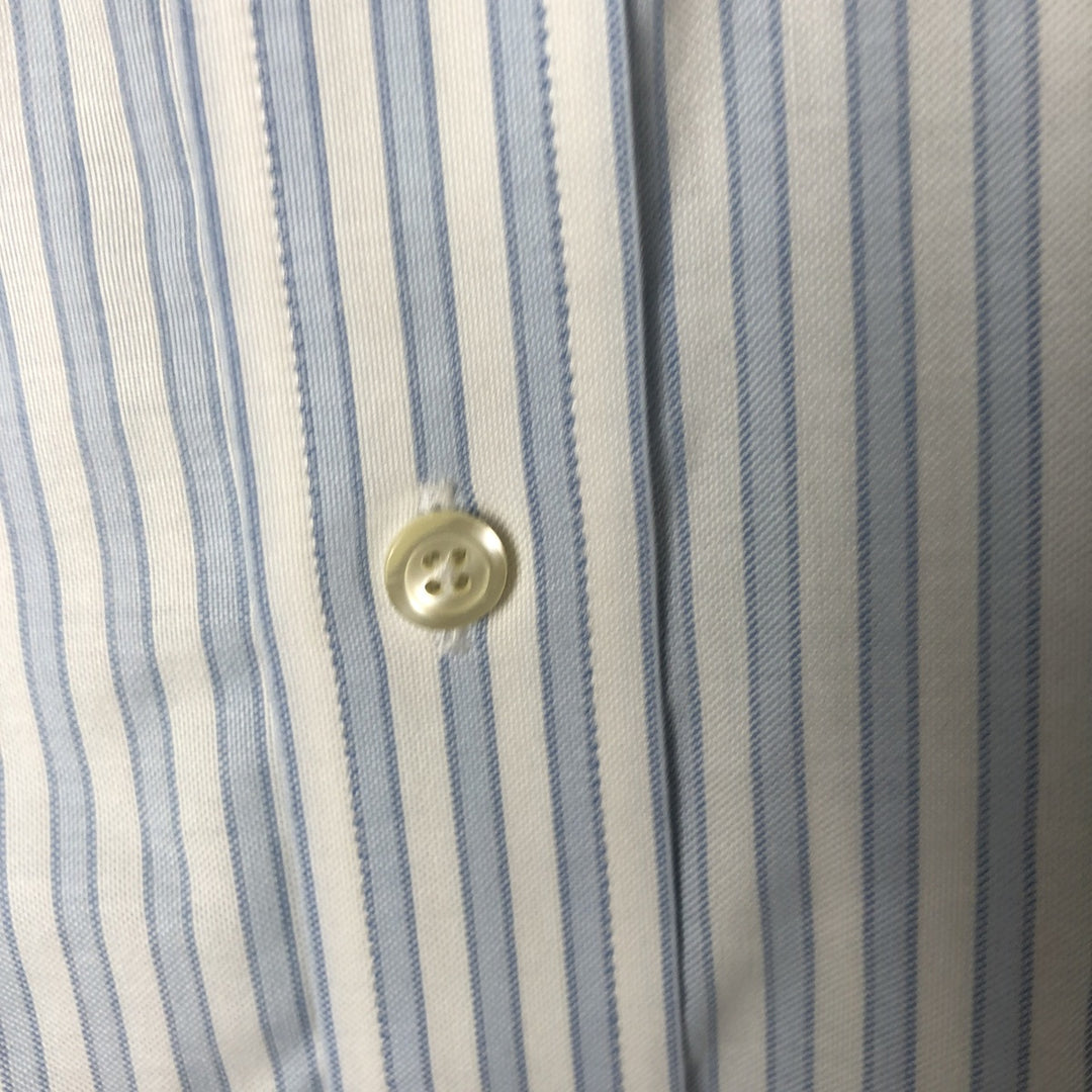 Brooks Brothers 346 Long Sleeve Button-Down Striped Shirt, Men's Size L Supima Cotton Blue type light blue Vintage Second Hand
