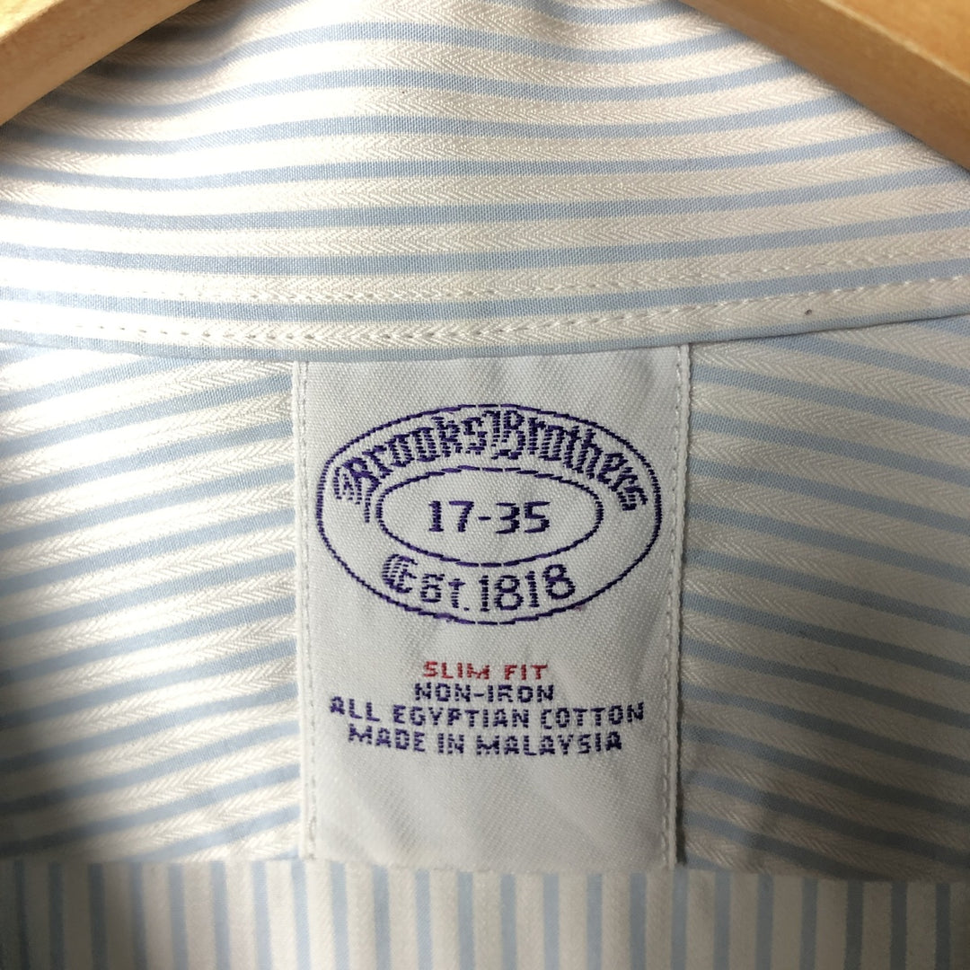 Brooks Brothers Est.1818 Long Sleeve Cotton Striped Shirt Men's XL cotton Blue type light blue Vintage Second Hand