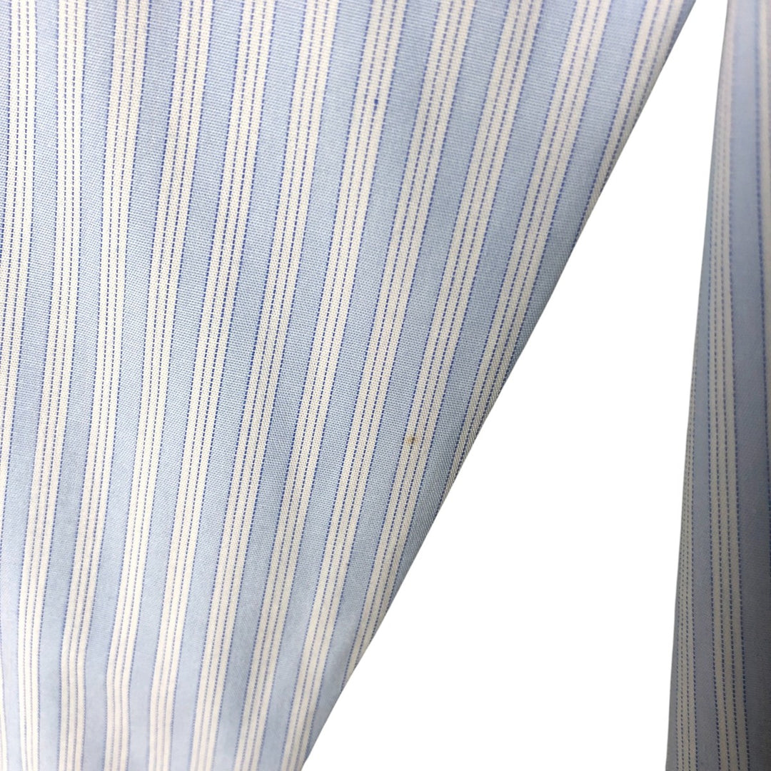 Brooks Brothers Est.1818 Long Sleeve Wide Collar Cotton Striped Shirt, Men's Size L Supima Cotton Blue type light blue Vintage Second Hand
