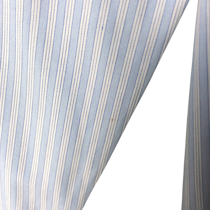 Brooks Brothers Est.1818 Long Sleeve Wide Collar Cotton Striped Shirt, Men's Size L Supima Cotton Blue type light blue Vintage Second Hand