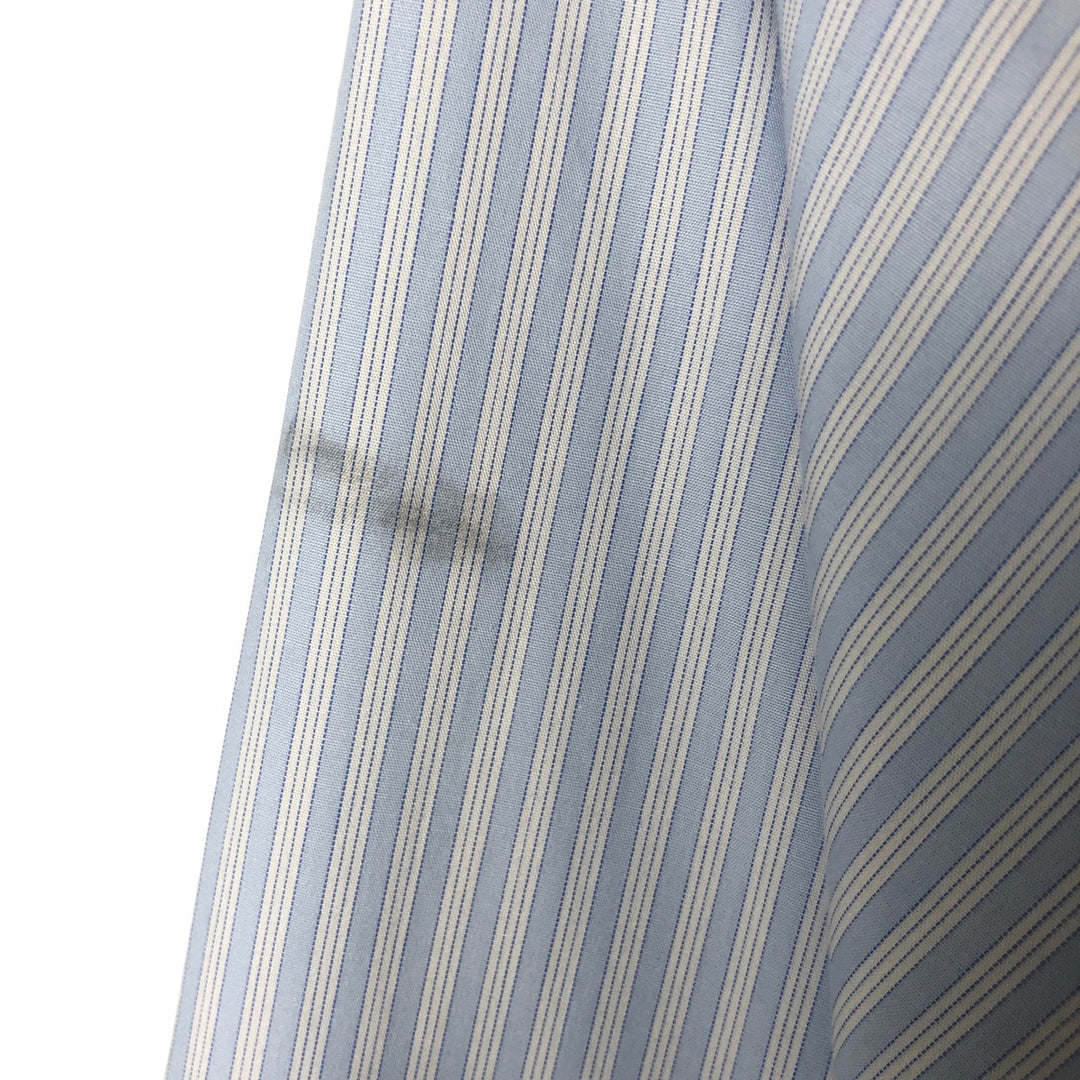 Brooks Brothers Est.1818 Long Sleeve Wide Collar Cotton Striped Shirt, Men's Size L Supima Cotton Blue type light blue Vintage Second Hand