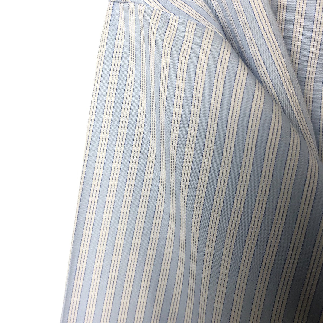 Brooks Brothers Est.1818 Long Sleeve Wide Collar Cotton Striped Shirt, Men's Size L Supima Cotton Blue type light blue Vintage Second Hand