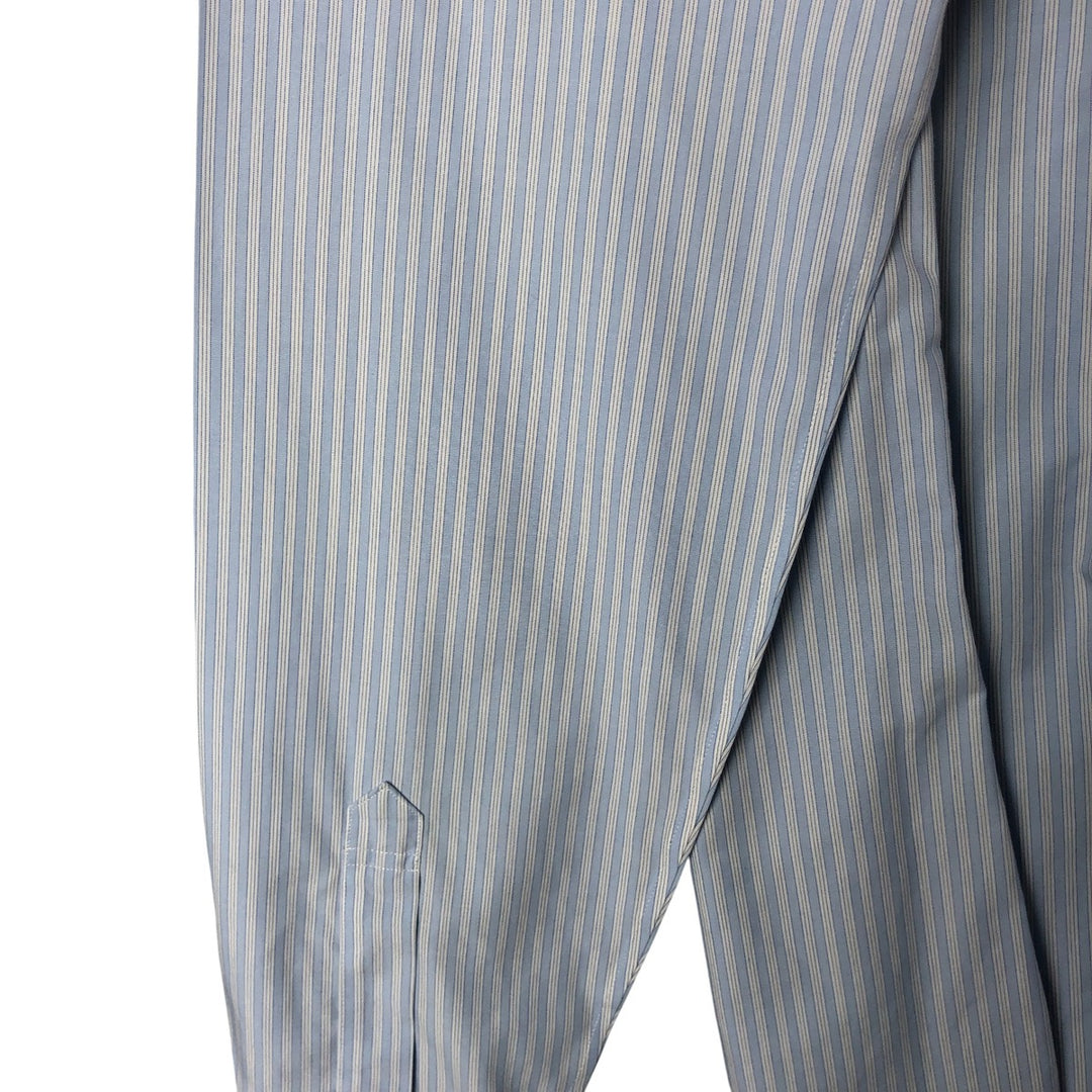 Brooks Brothers Est.1818 Long Sleeve Wide Collar Cotton Striped Shirt, Men's Size L Supima Cotton Blue type light blue Vintage Second Hand
