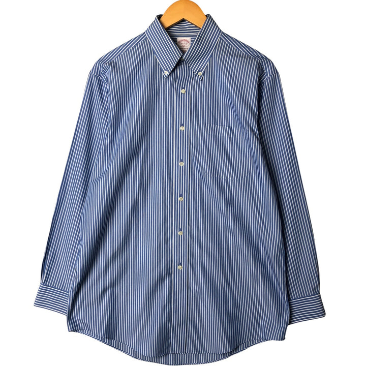 Brooks Brothers 346 Long Sleeve Button-Down Striped Shirt, Men's Size M cotton blue type Vintage Second Hand