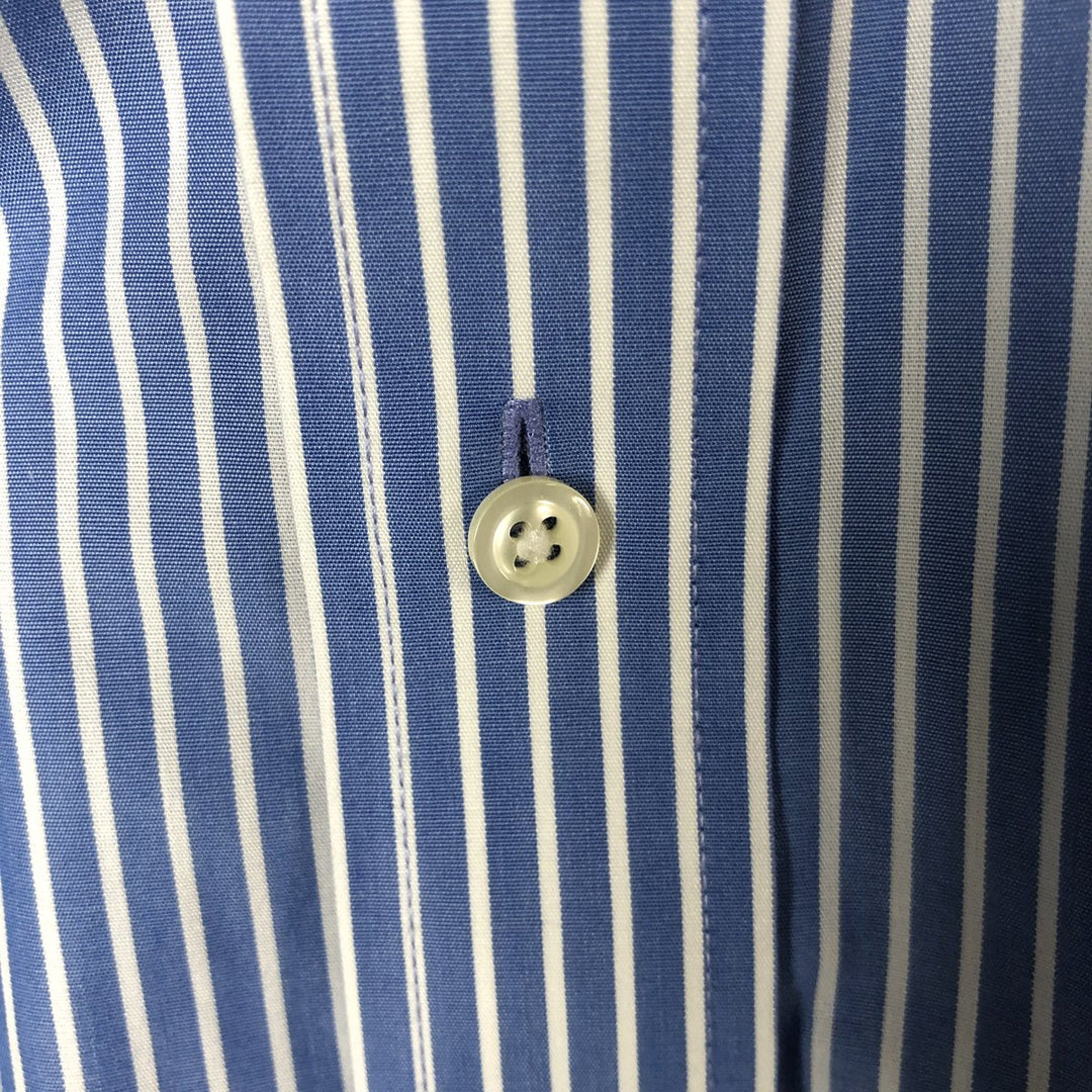 Brooks Brothers 346 Long Sleeve Button-Down Striped Shirt, Men's Size M cotton blue type Vintage Second Hand