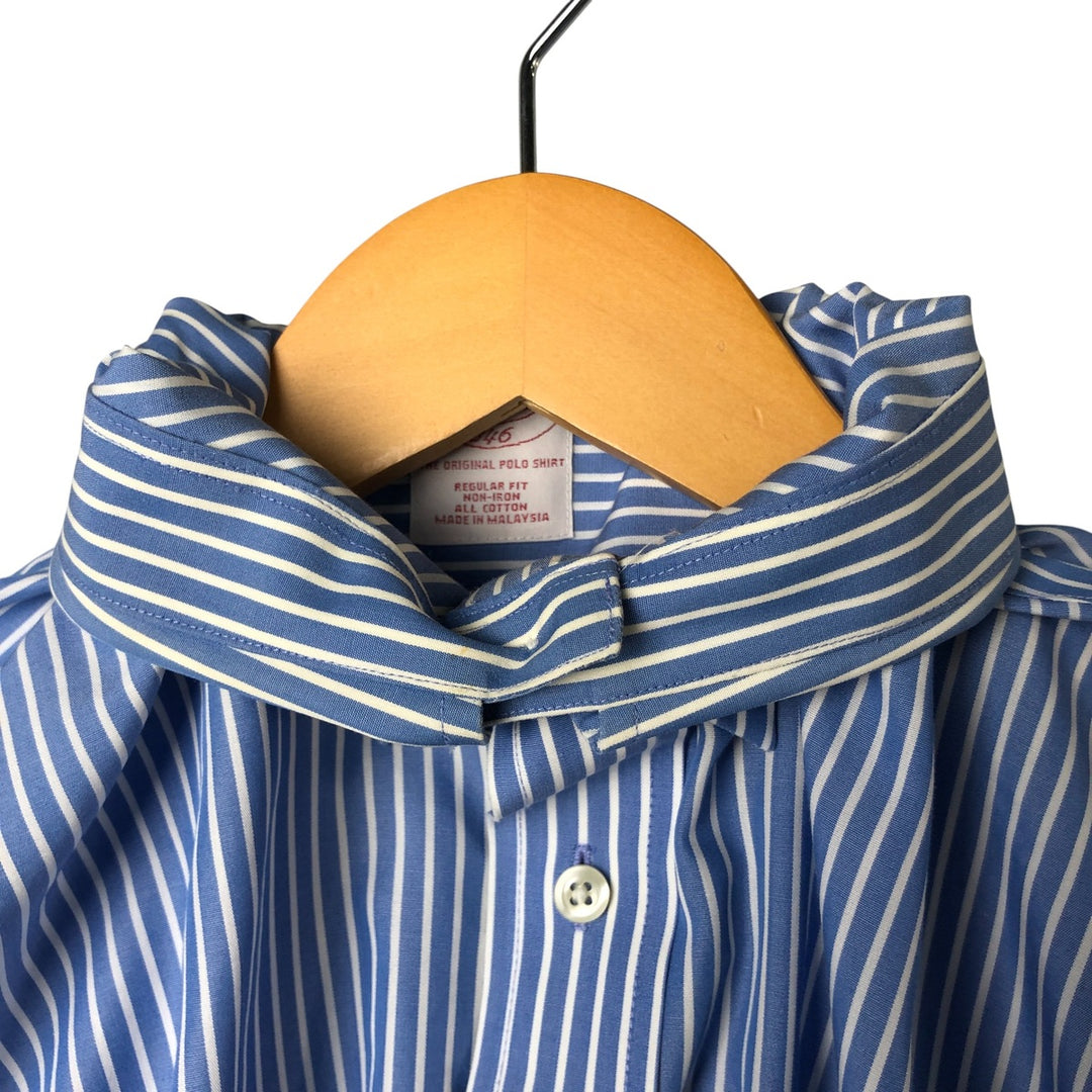Brooks Brothers 346 Long Sleeve Button-Down Striped Shirt, Men's Size M cotton blue type Vintage Second Hand