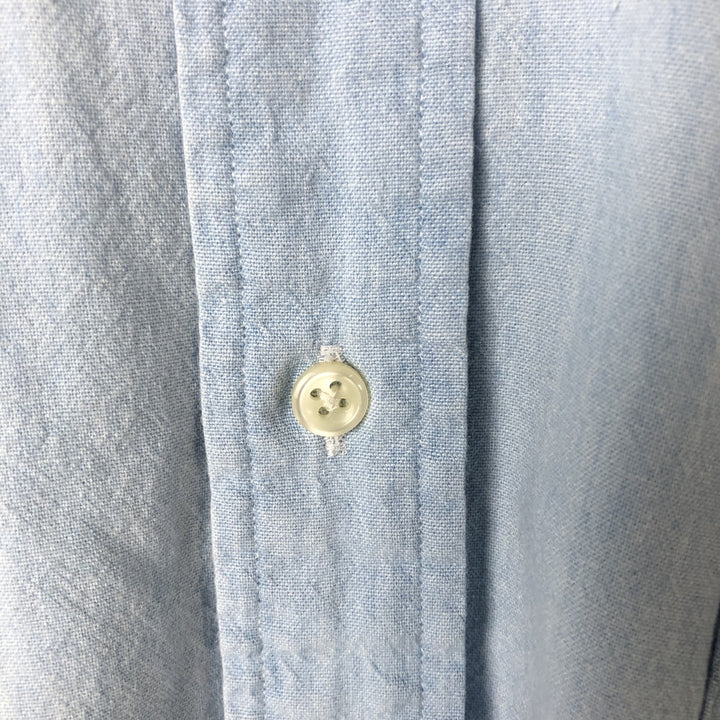 Ralph Lauren BIG SHIRT Long sleeve button down shirt Men's size L cotton Blue type light blue Vintage Second Hand