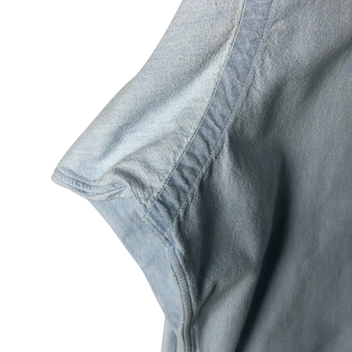 Ralph Lauren BIG SHIRT Long sleeve button down shirt Men's size L cotton Blue type light blue Vintage Second Hand