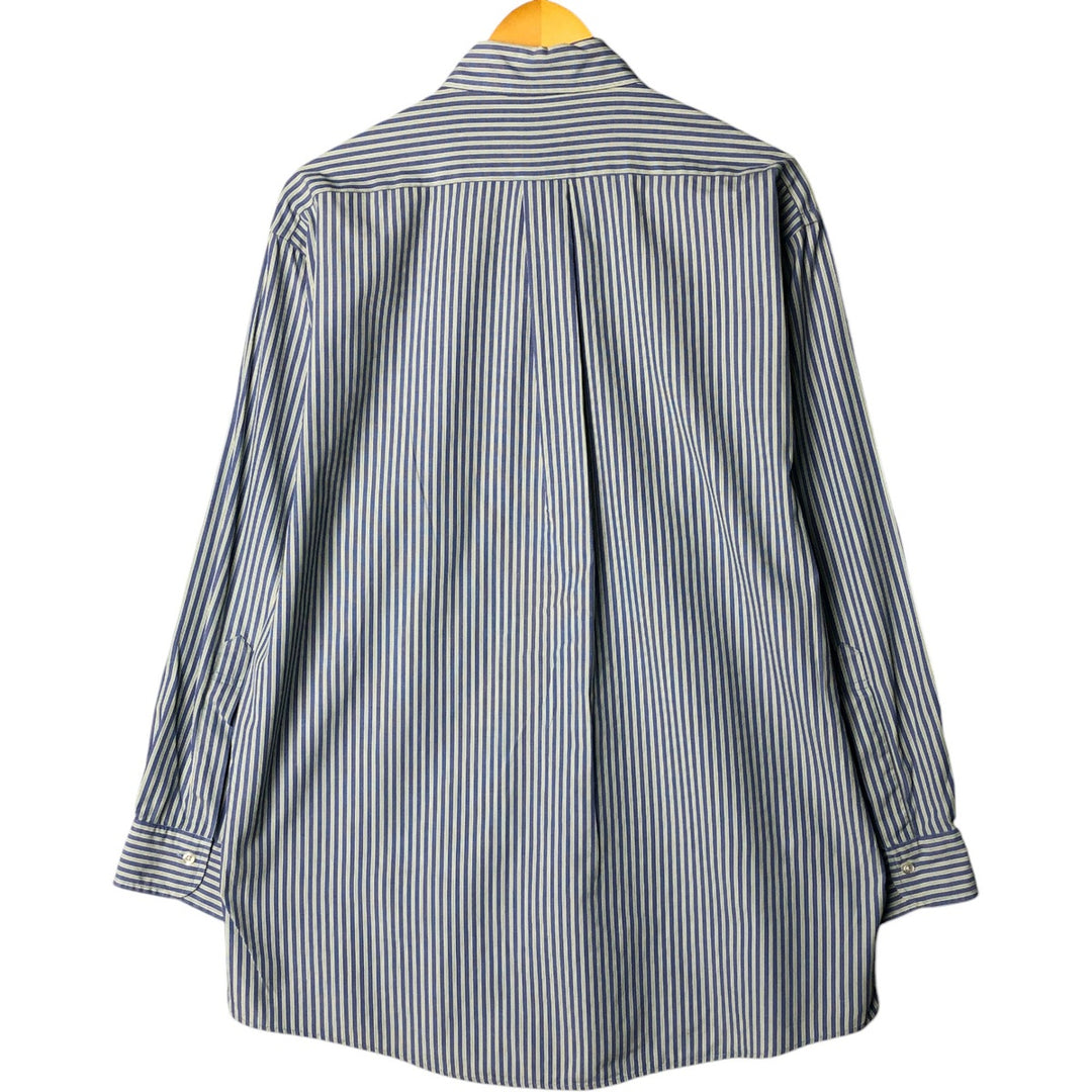 Brooks Brothers Est. 1818 Long Sleeve Button-Down Cotton Striped Shirt, Men's Size L cotton blue type Vintage Second Hand