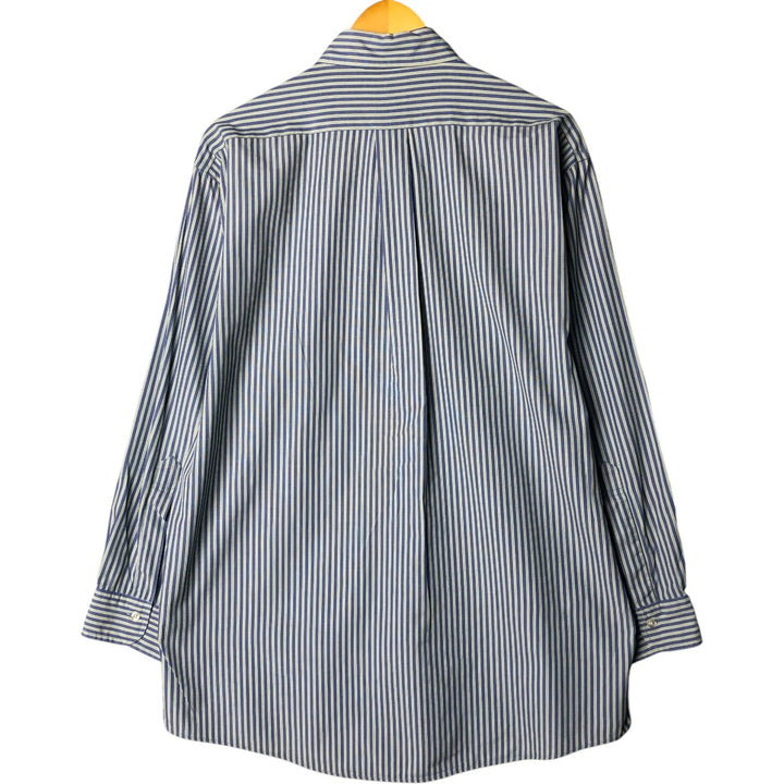 Brooks Brothers Est. 1818 Long Sleeve Button-Down Cotton Striped Shirt, Men's Size L cotton blue type Vintage Second Hand