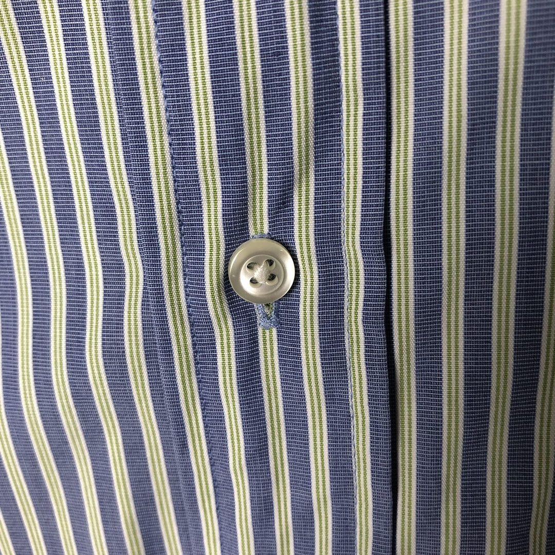 Brooks Brothers Est. 1818 Long Sleeve Button-Down Cotton Striped Shirt, Men's Size L cotton blue type Vintage Second Hand