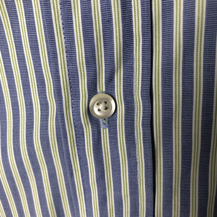Brooks Brothers Est. 1818 Long Sleeve Button-Down Cotton Striped Shirt, Men's Size L cotton blue type Vintage Second Hand