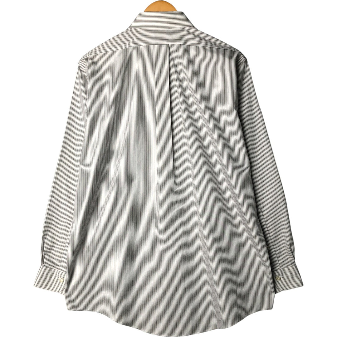 Brooks Brothers Traditional Fit Long Sleeve Cotton Striped Shirt, Men's Size XL cotton white type Vintage Second Hand