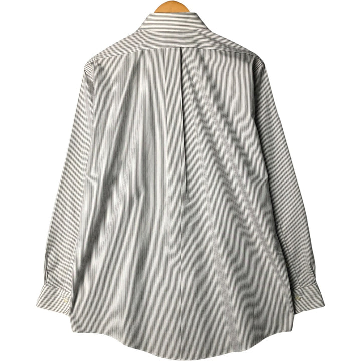 Brooks Brothers Traditional Fit Long Sleeve Cotton Striped Shirt, Men's Size XL cotton white type Vintage Second Hand