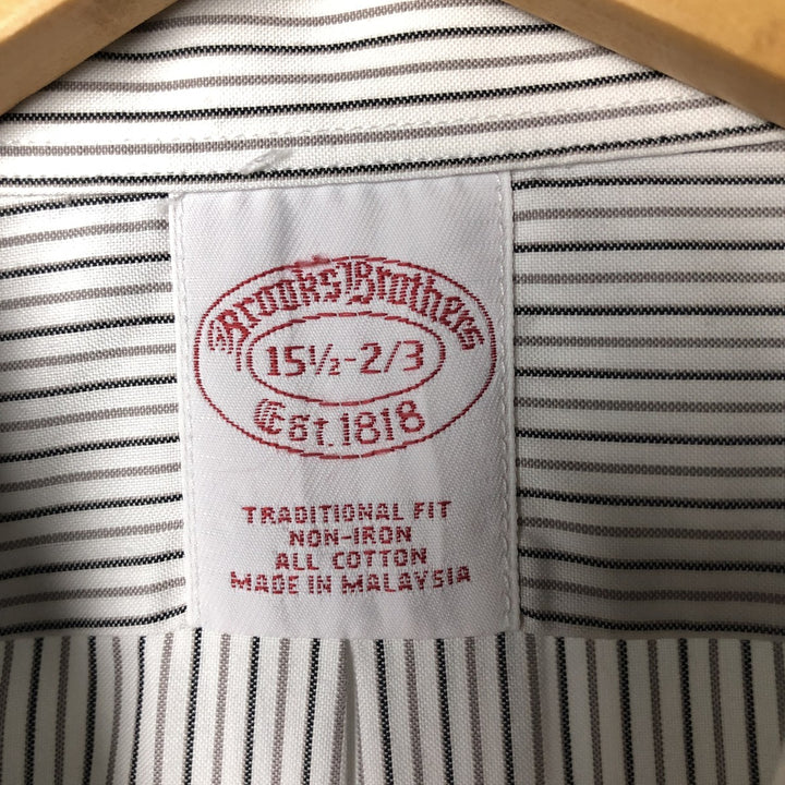 Brooks Brothers Traditional Fit Long Sleeve Cotton Striped Shirt, Men's Size XL cotton white type Vintage Second Hand