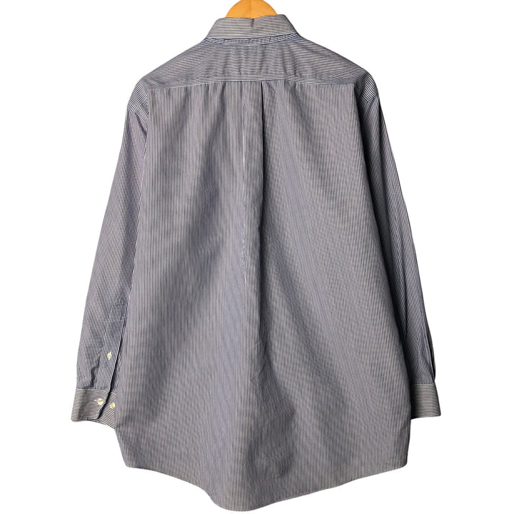Brooks Brothers 346 Long Sleeve Button-Down Striped Shirt, Men's XL cotton blue type Vintage Second Hand