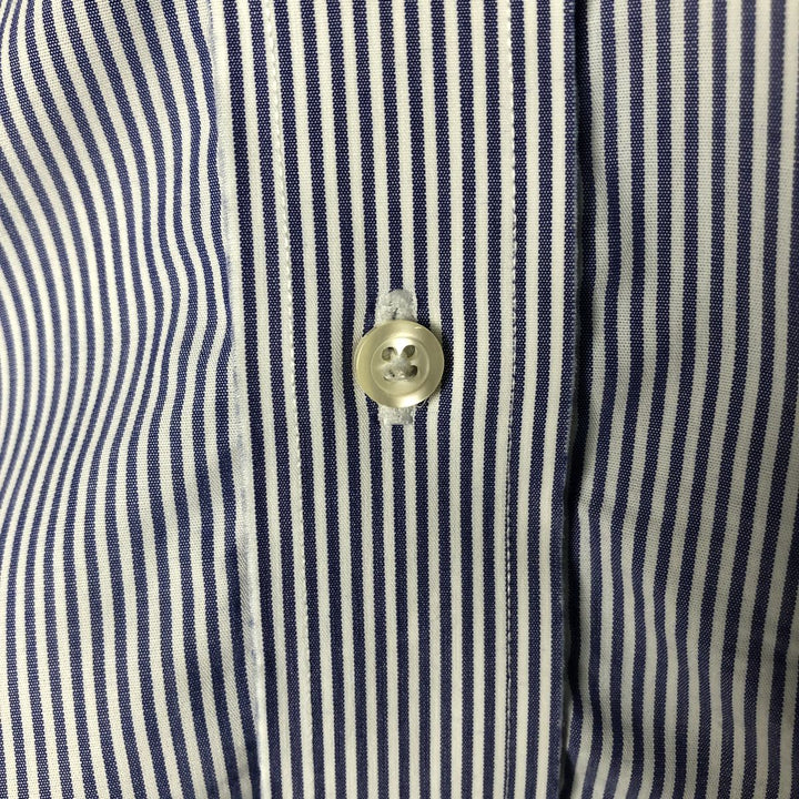 Brooks Brothers 346 Long Sleeve Button-Down Striped Shirt, Men's XL cotton blue type Vintage Second Hand
