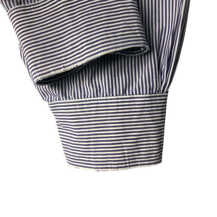 Brooks Brothers 346 Long Sleeve Button-Down Striped Shirt, Men's XL cotton blue type Vintage Second Hand