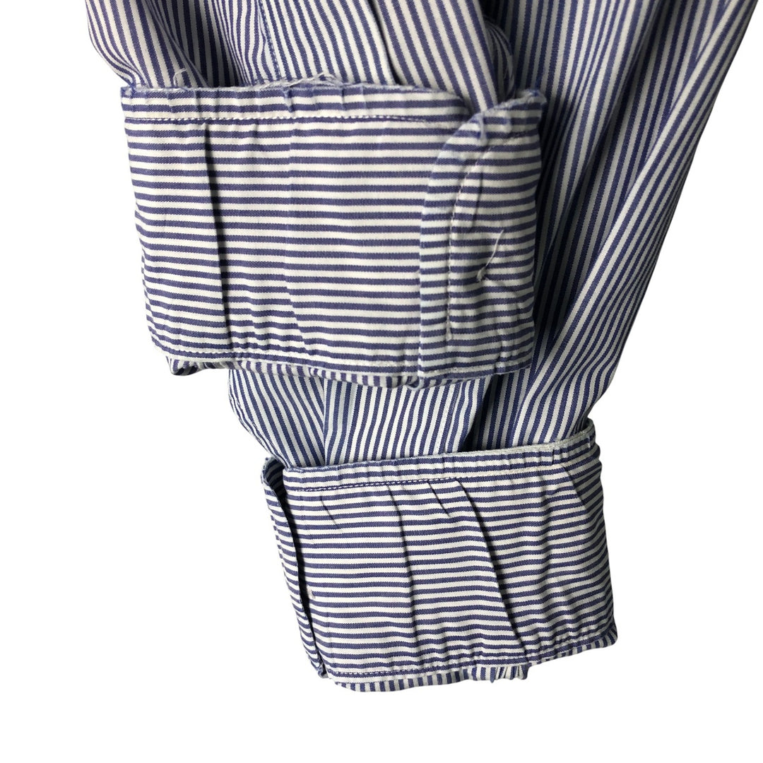 Brooks Brothers 346 Long Sleeve Button-Down Striped Shirt, Men's XL cotton blue type Vintage Second Hand