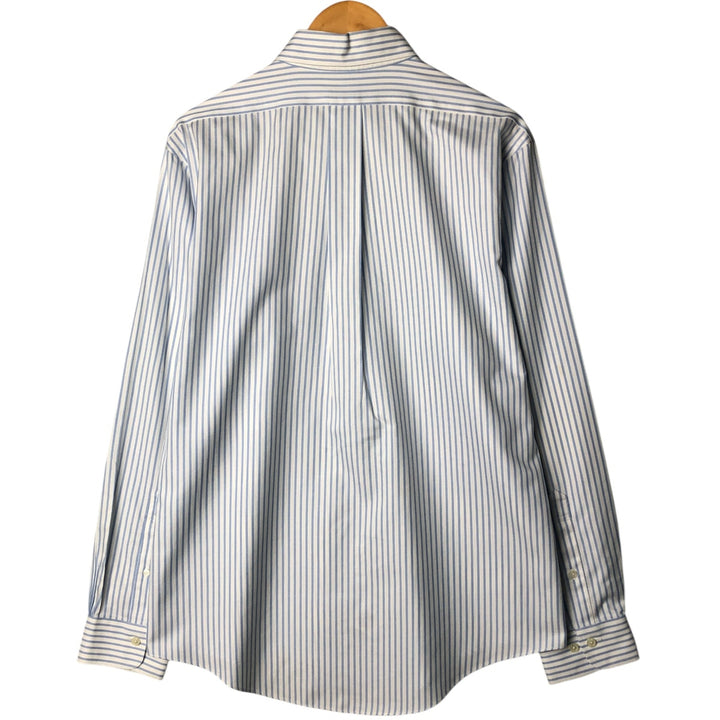 Brooks Brothers Men's Long Sleeve Button-Down Striped Shirt, Size L cotton Blue type light blue Vintage Second Hand