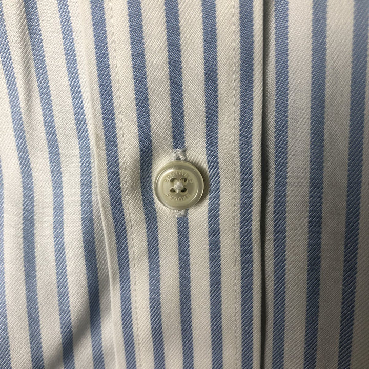 Brooks Brothers Men's Long Sleeve Button-Down Striped Shirt, Size L cotton Blue type light blue Vintage Second Hand