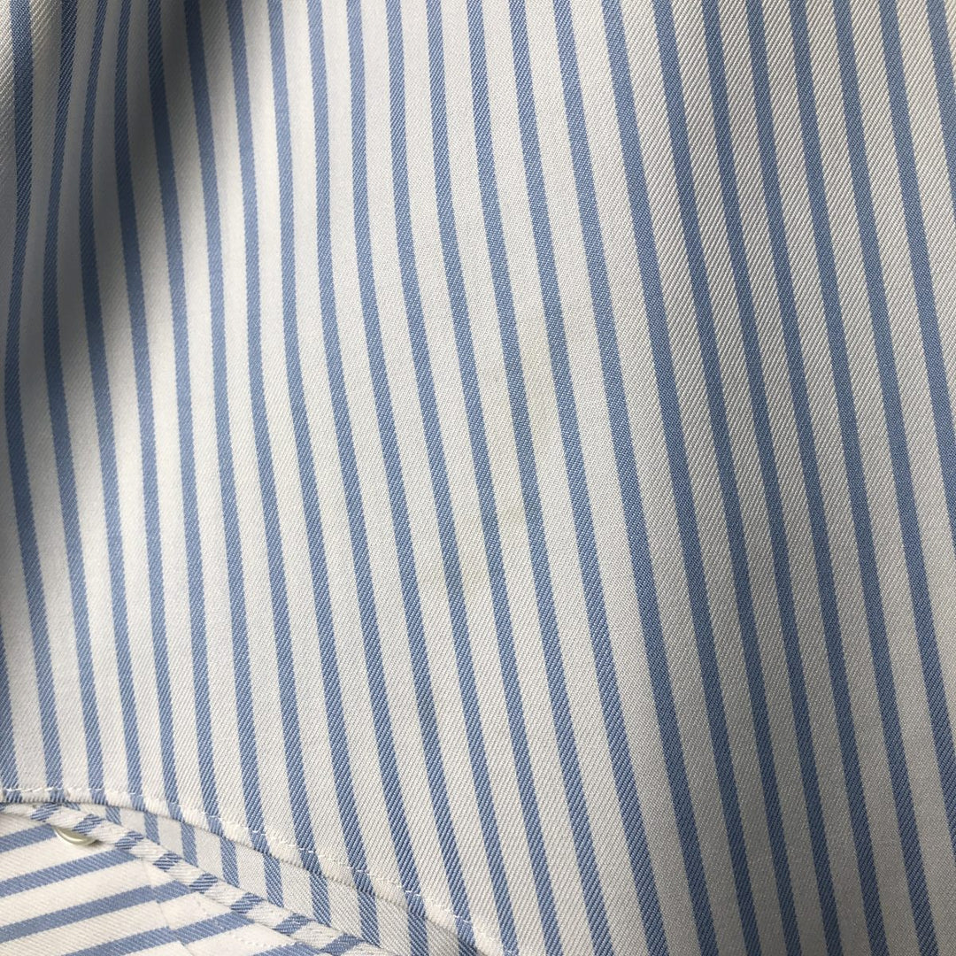 Brooks Brothers Men's Long Sleeve Button-Down Striped Shirt, Size L cotton Blue type light blue Vintage Second Hand