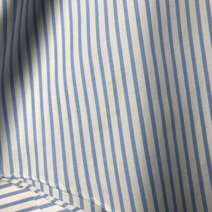 Brooks Brothers Men's Long Sleeve Button-Down Striped Shirt, Size L cotton Blue type light blue Vintage Second Hand
