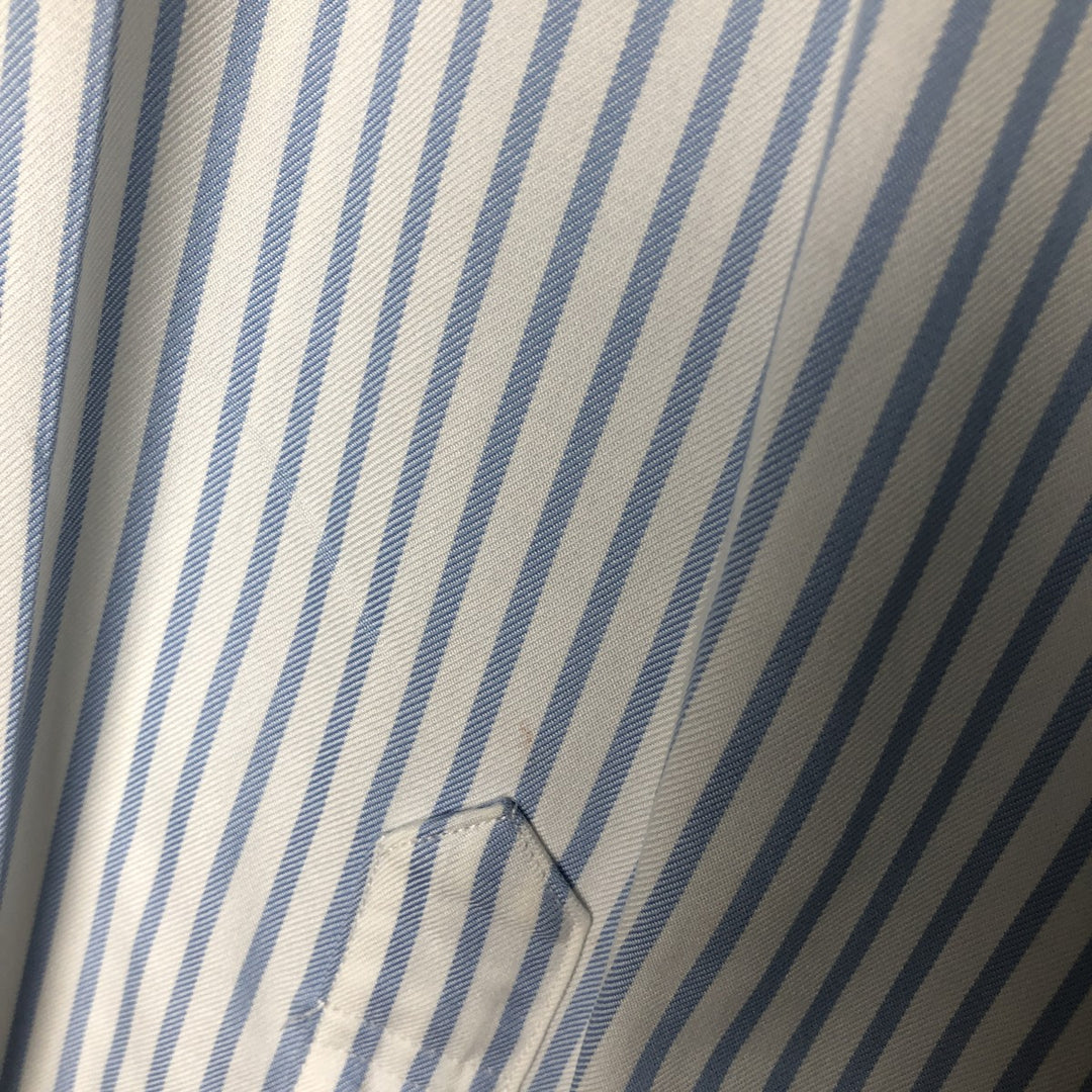 Brooks Brothers Men's Long Sleeve Button-Down Striped Shirt, Size L cotton Blue type light blue Vintage Second Hand