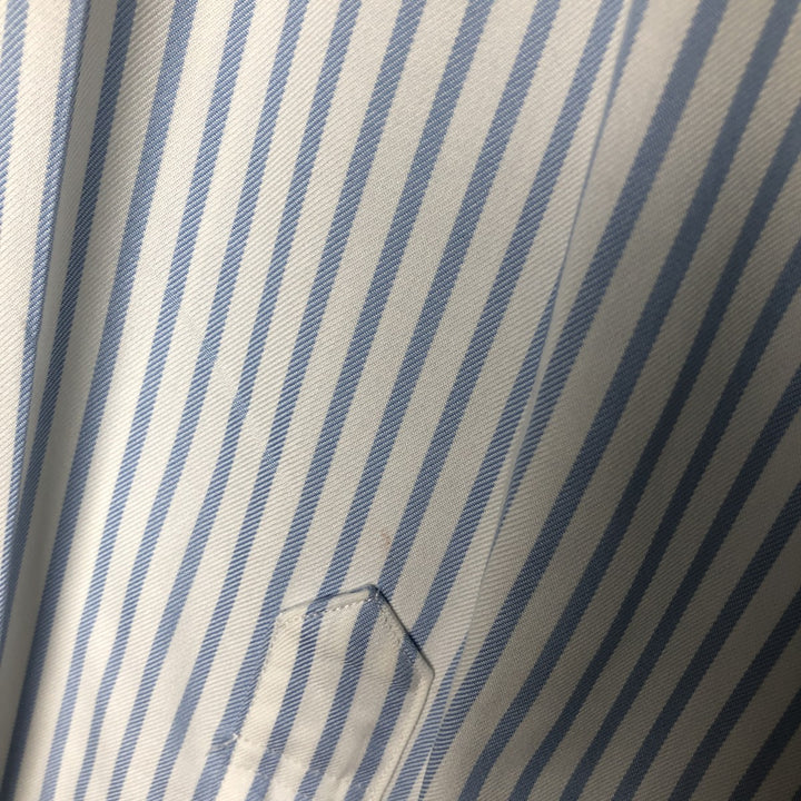 Brooks Brothers Men's Long Sleeve Button-Down Striped Shirt, Size L cotton Blue type light blue Vintage Second Hand