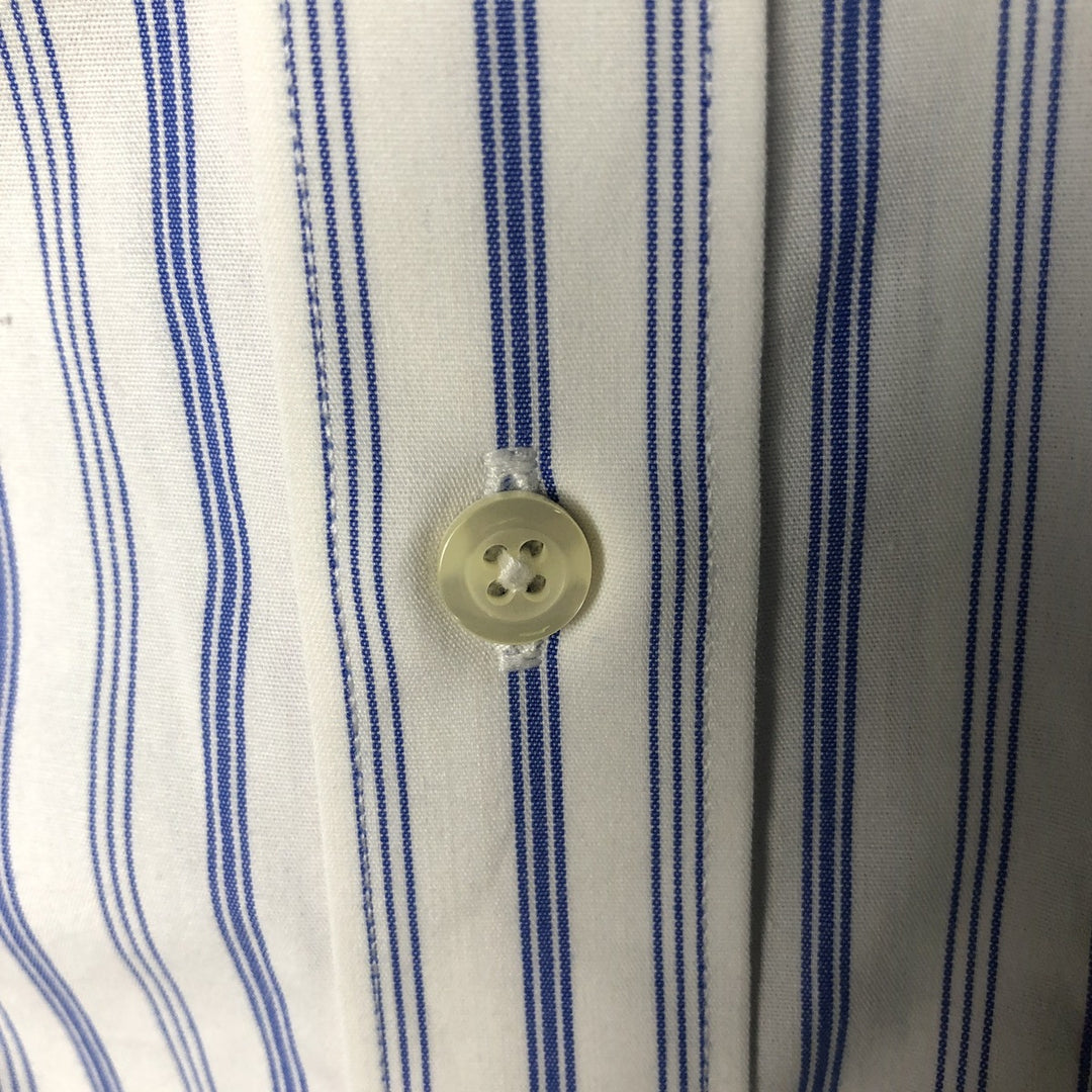 Brooks Brothers Milano Wide Collar Long Sleeve Cotton Striped Shirt, Men's Size L cotton white type Vintage Second Hand