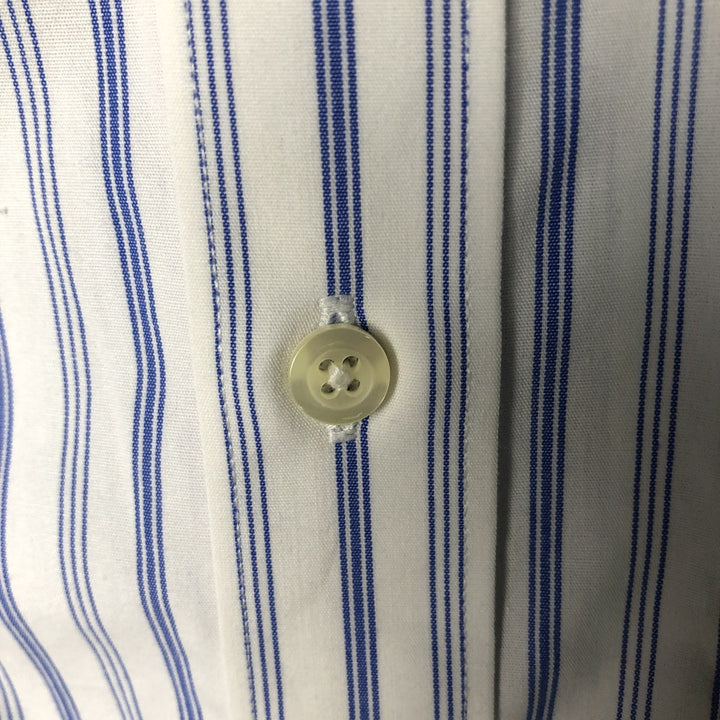 Brooks Brothers Milano Wide Collar Long Sleeve Cotton Striped Shirt, Men's Size L cotton white type Vintage Second Hand
