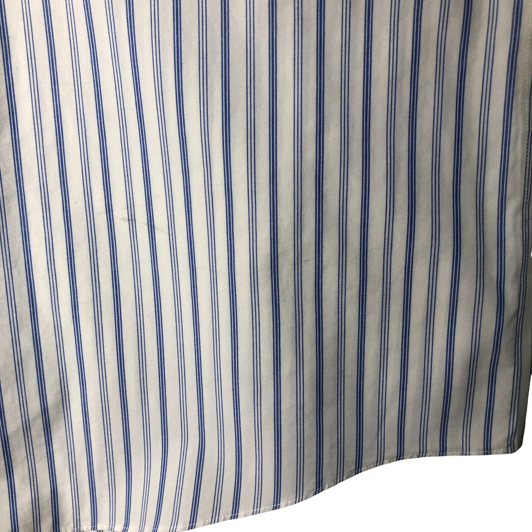 Brooks Brothers Milano Wide Collar Long Sleeve Cotton Striped Shirt, Men's Size L cotton white type Vintage Second Hand