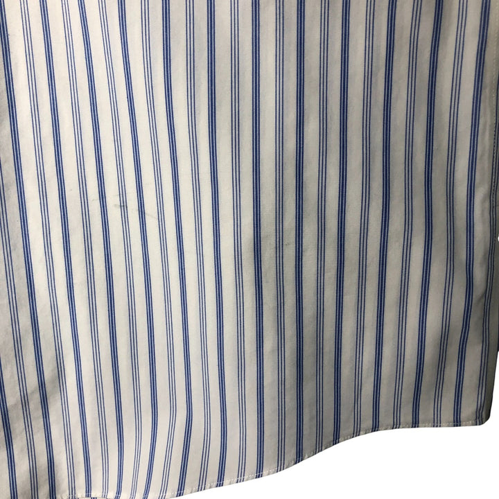 Brooks Brothers Milano Wide Collar Long Sleeve Cotton Striped Shirt, Men's Size L cotton white type Vintage Second Hand