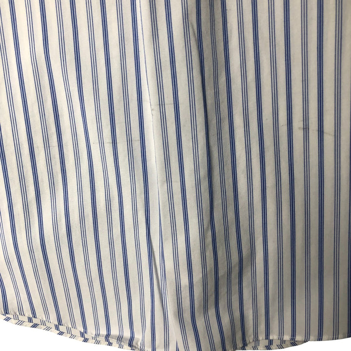 Brooks Brothers Milano Wide Collar Long Sleeve Cotton Striped Shirt, Men's Size L cotton white type Vintage Second Hand