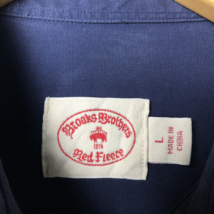 Brooks Brothers Red Fleece Long Sleeve Button-Down Shirt, Men's Size L cotton navy blue type Vintage Second Hand
