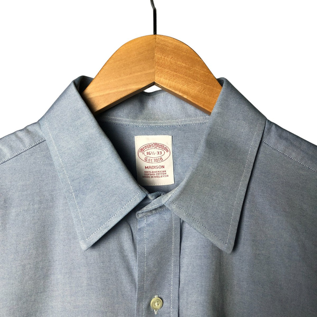 Brooks Brothers Est.1818 Long Sleeve Cotton Shirt, Men's XL Supima Cotton Blue type light blue Vintage Second Hand