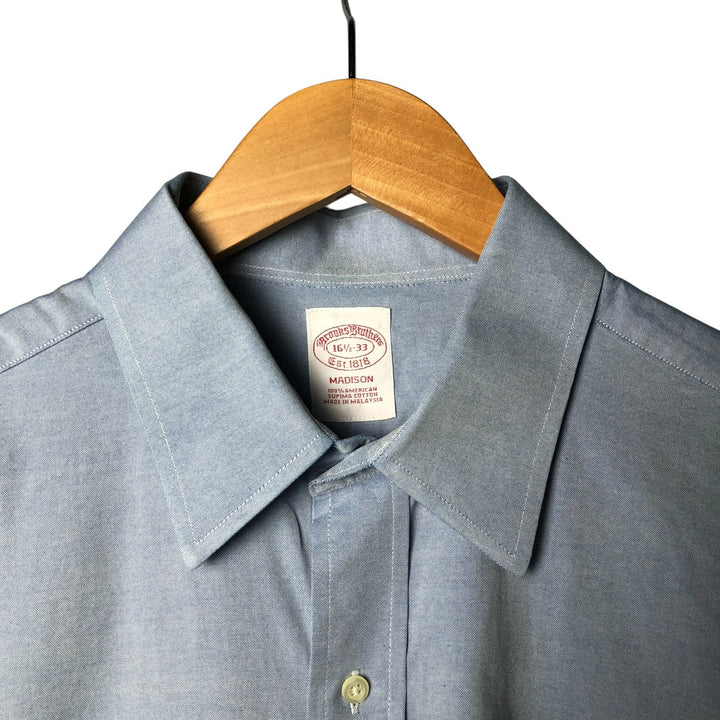 Brooks Brothers Est.1818 Long Sleeve Cotton Shirt, Men's XL Supima Cotton Blue type light blue Vintage Second Hand