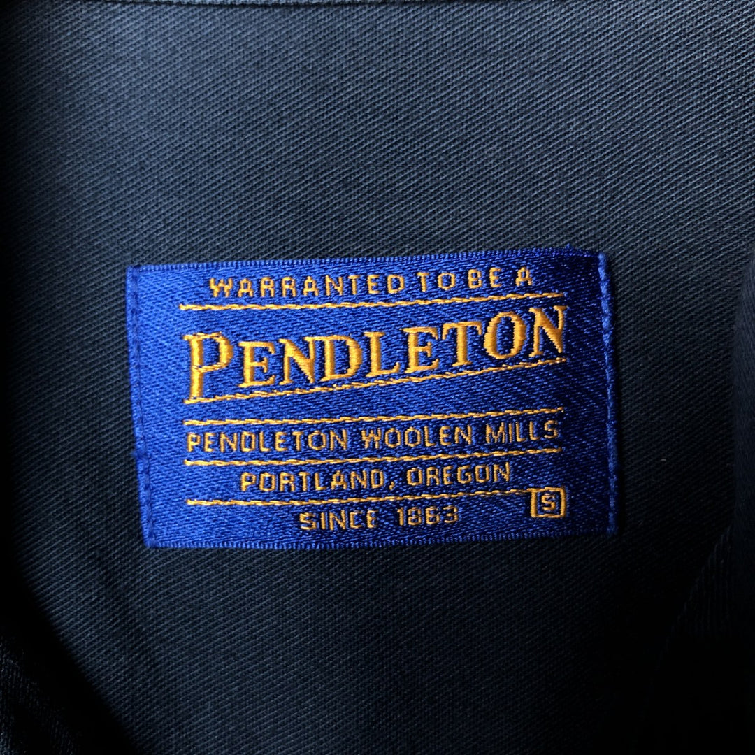 Pendleton long-sleeved button-down shirt, men's size L cotton navy blue type Vintage Second Hand