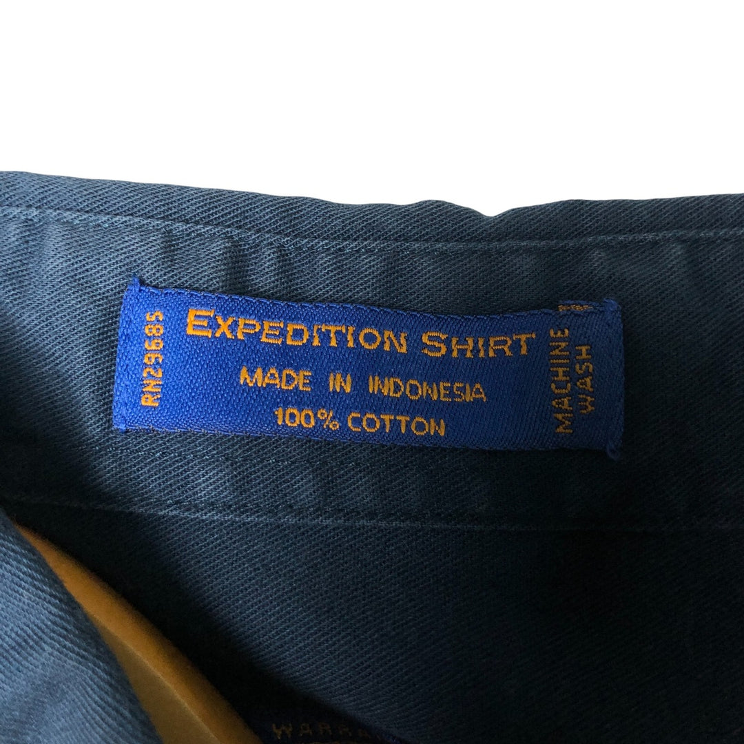 Pendleton long-sleeved button-down shirt, men's size L cotton navy blue type Vintage Second Hand