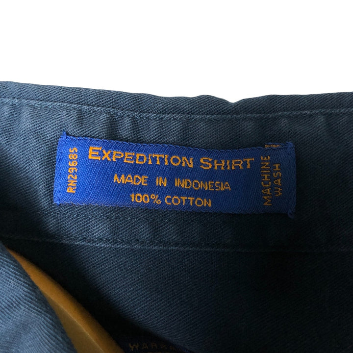 Pendleton long-sleeved button-down shirt, men's size L cotton navy blue type Vintage Second Hand