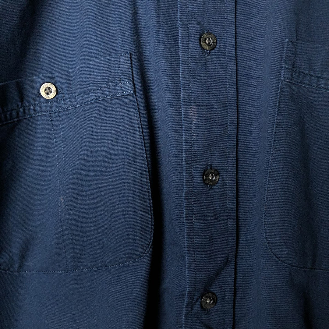 Pendleton long-sleeved button-down shirt, men's size L cotton navy blue type Vintage Second Hand