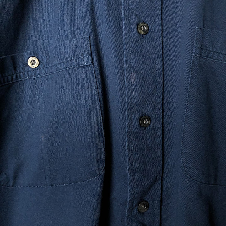 Pendleton long-sleeved button-down shirt, men's size L cotton navy blue type Vintage Second Hand