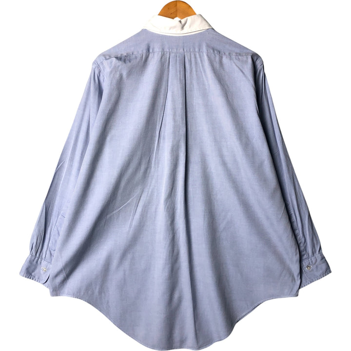 Vintage 1980s-1990'S Brooks Brothers Est. 1818 long-sleeved cotton clerical shirt, made in the USA, men's size XXL cotton Blue type light blue Vintage Second Hand