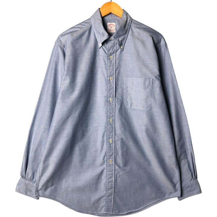 Vintage 80s-90'S Brooks Brothers 346 long-sleeved button-down shirt, Made in USA, Men's XL Supima Cotton Blue type light blue Vintage Second Hand